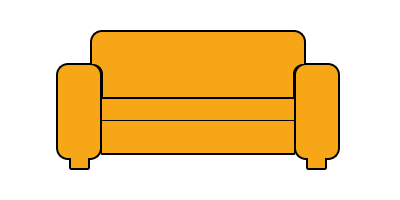 Couch und Körbchen